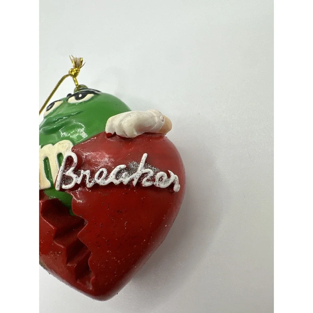 M&M's Heart Breaker Christmas Ornament Red Green Candy Character 2007‎ Holiday